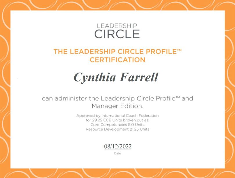 Blog |Cynthia Farrell | 110 West Group | certified leadership circle profile practitioner 